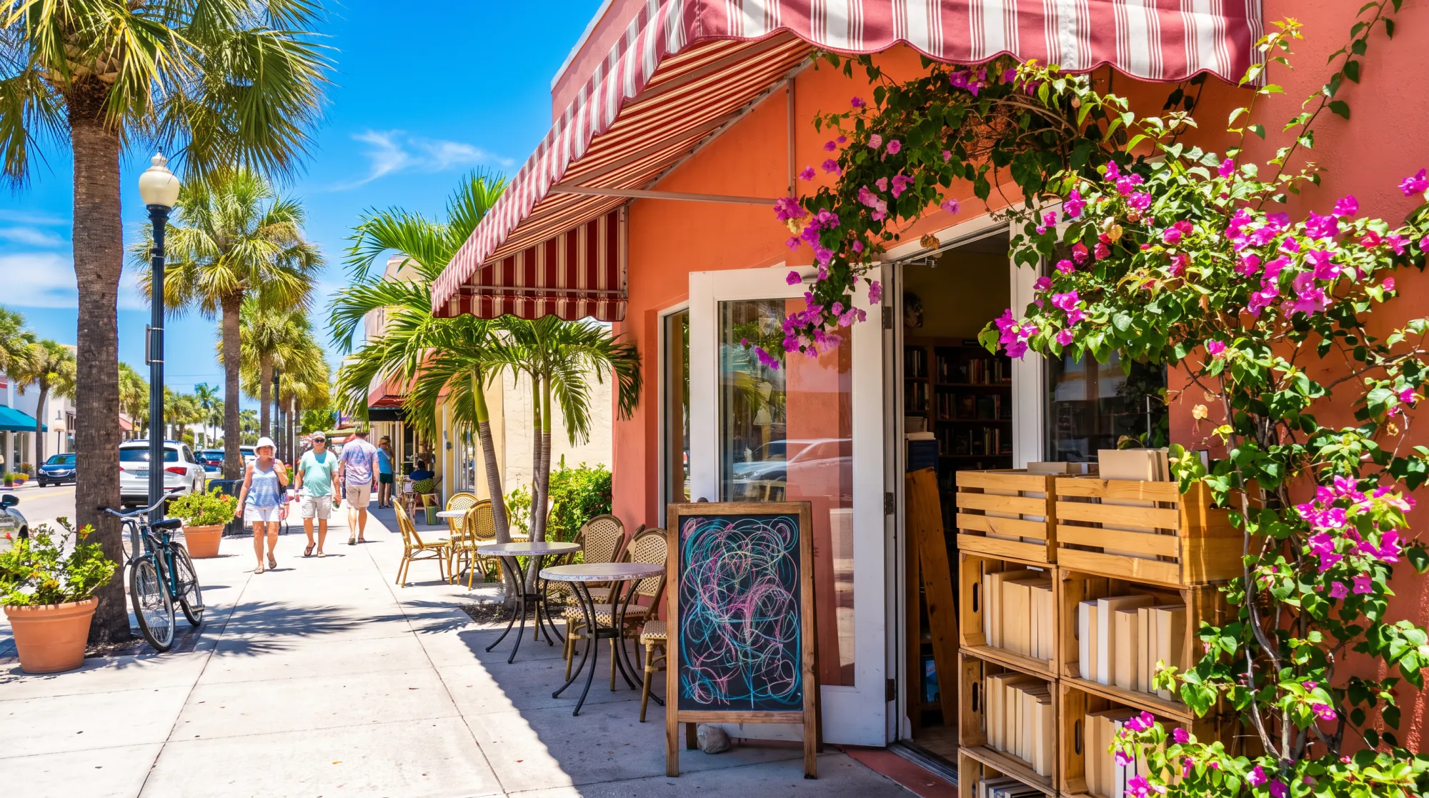 Local bookshop and cafe storefront, the kind of business we serve
