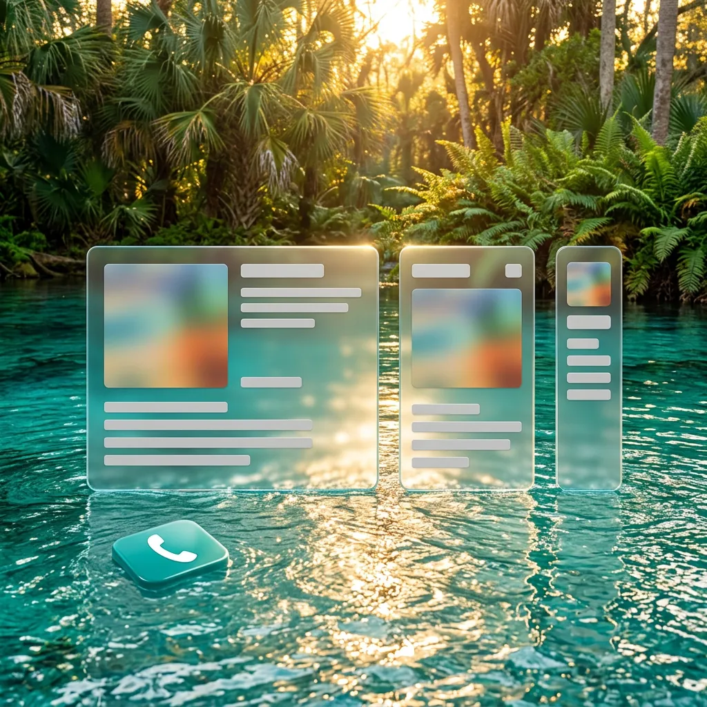 Mobile website design shown at several responsive breakpoints