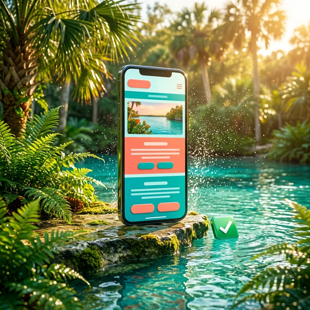Phone displaying a mobile-optimised website