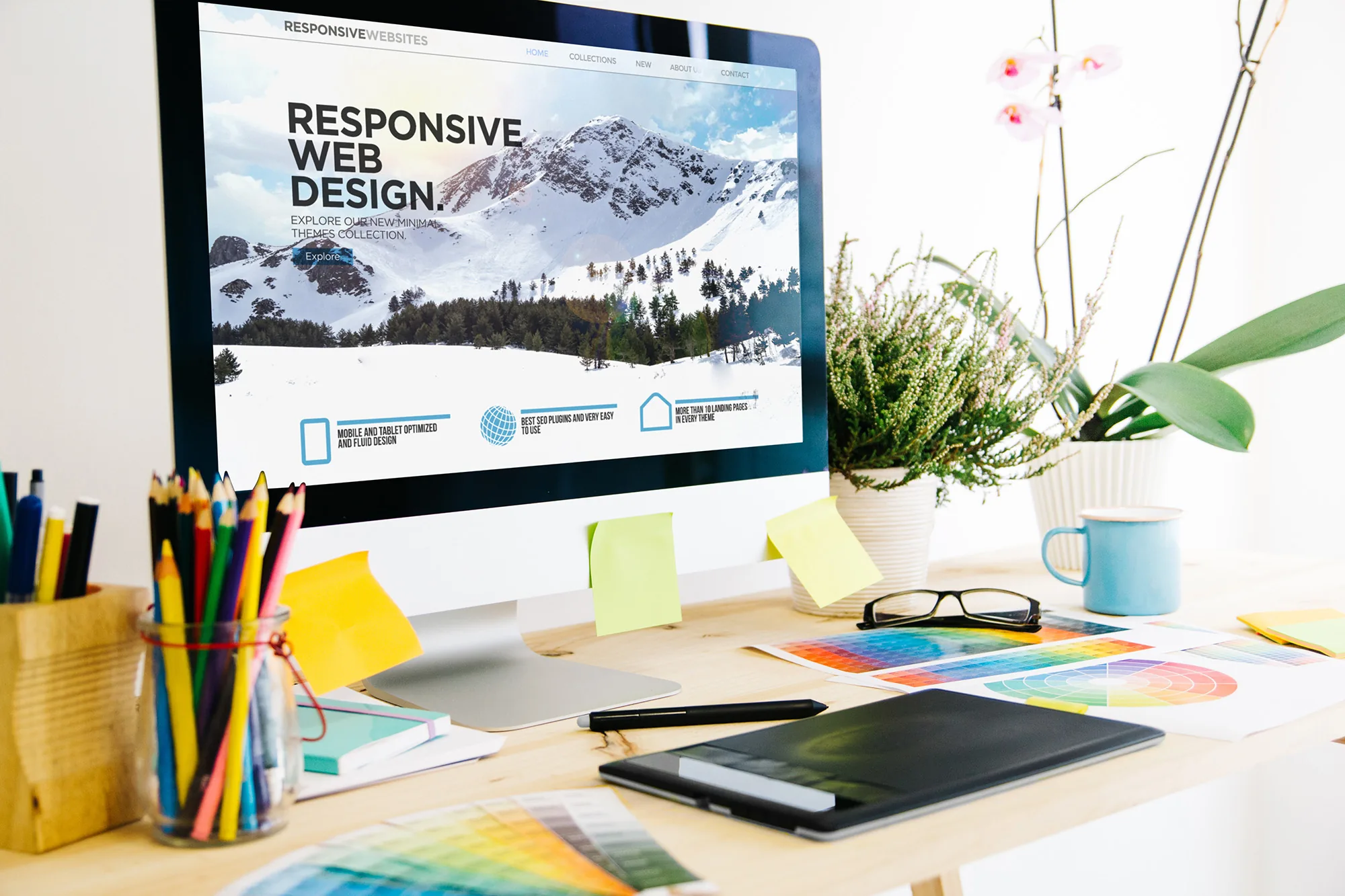 Common website problems a custom web design build solves for Sarasota businesses, site shown on a monitor