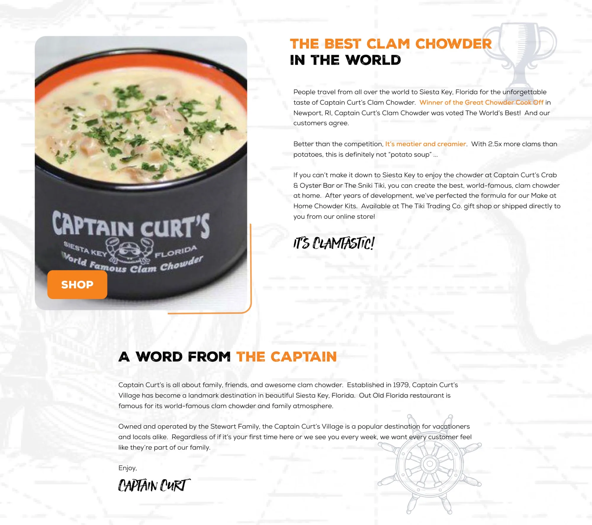 Captain Curt’s Village website designed by Sitespring