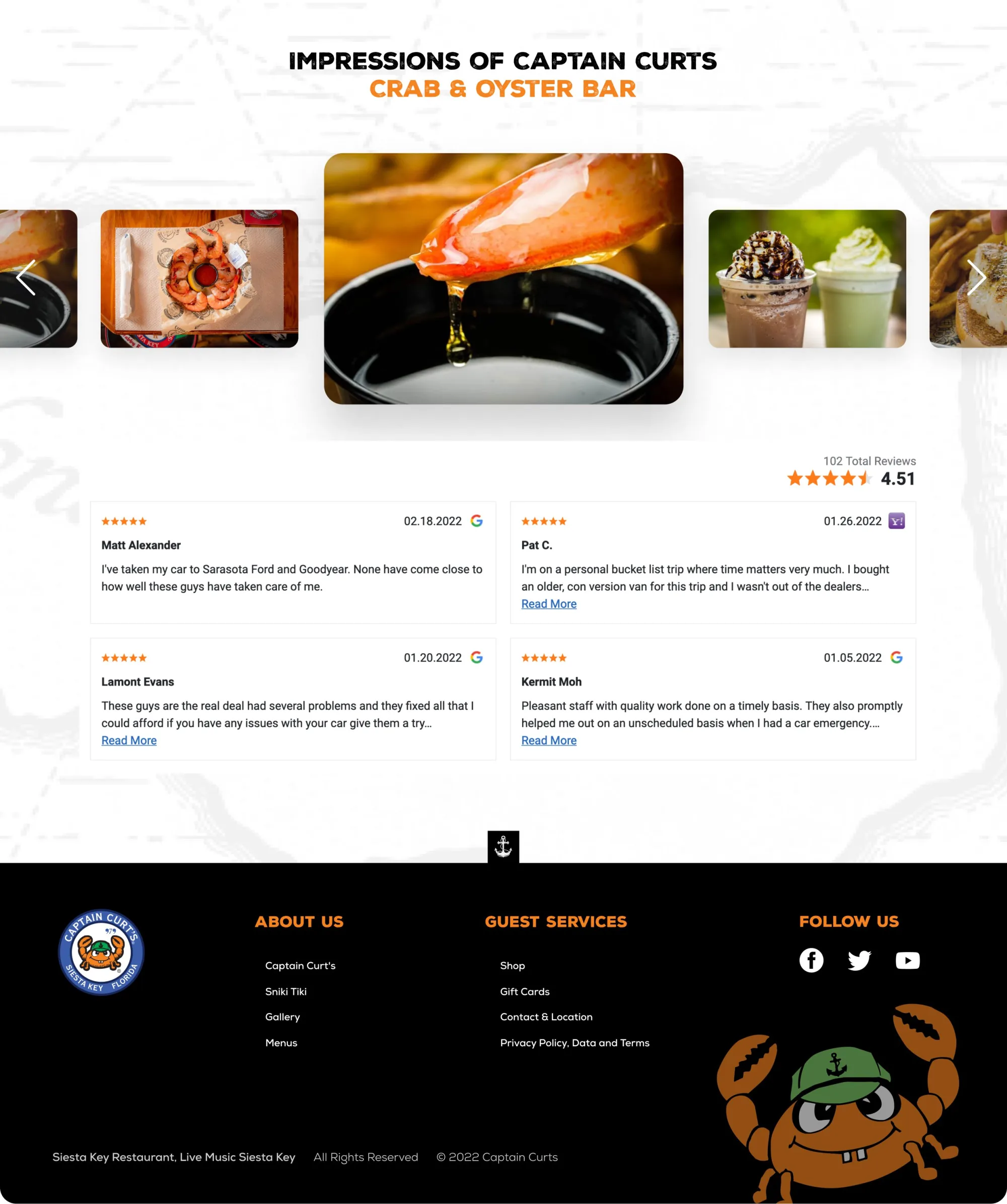 Captain Curt’s Village website designed by Sitespring