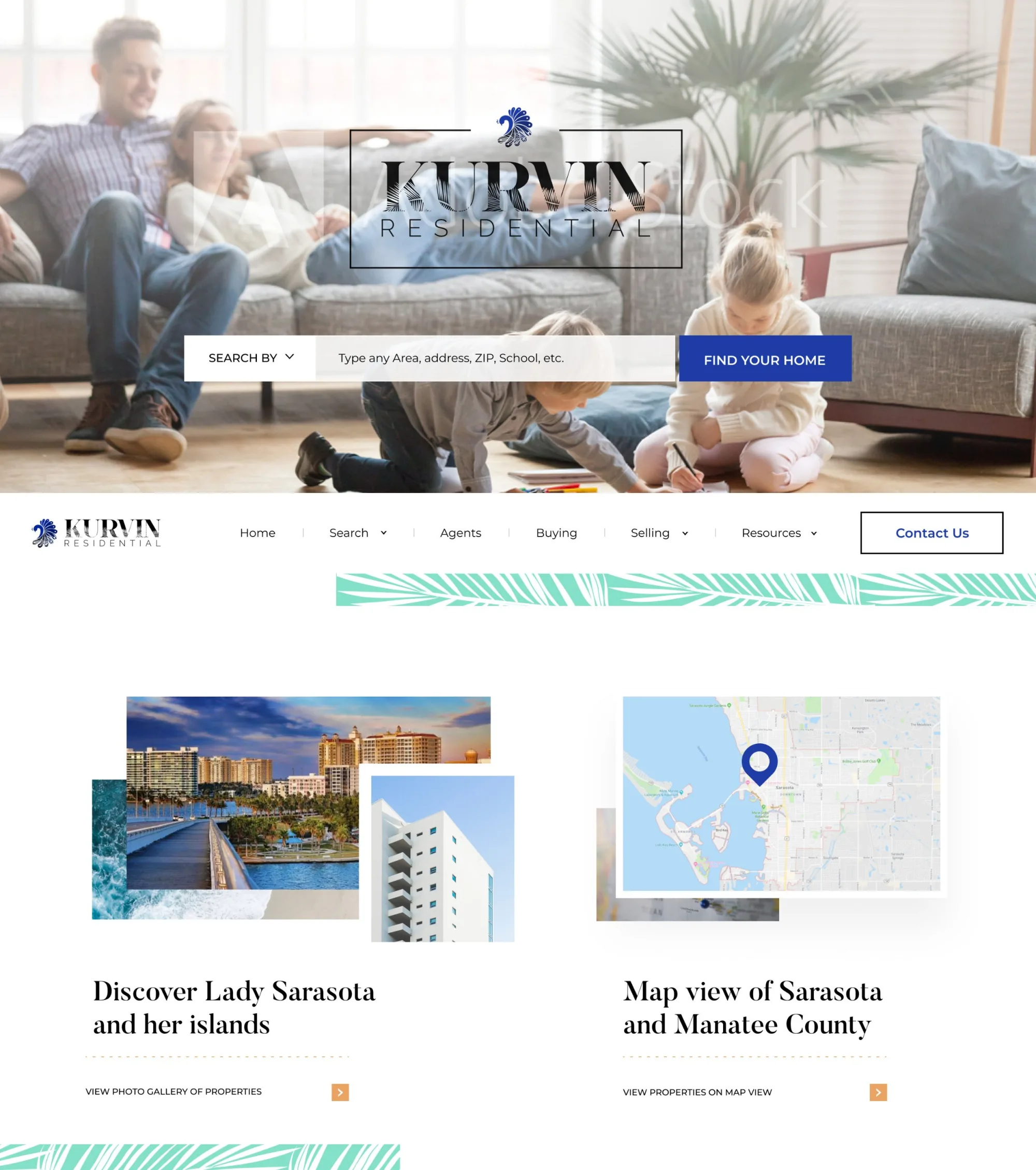Kurvin Residential property-search website designed by Sitespring