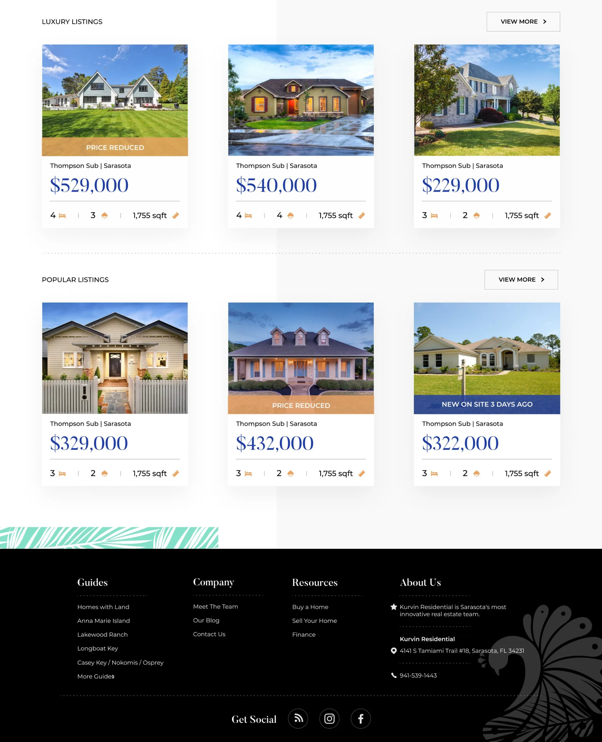 Kurvin Residential property-search website designed by Sitespring