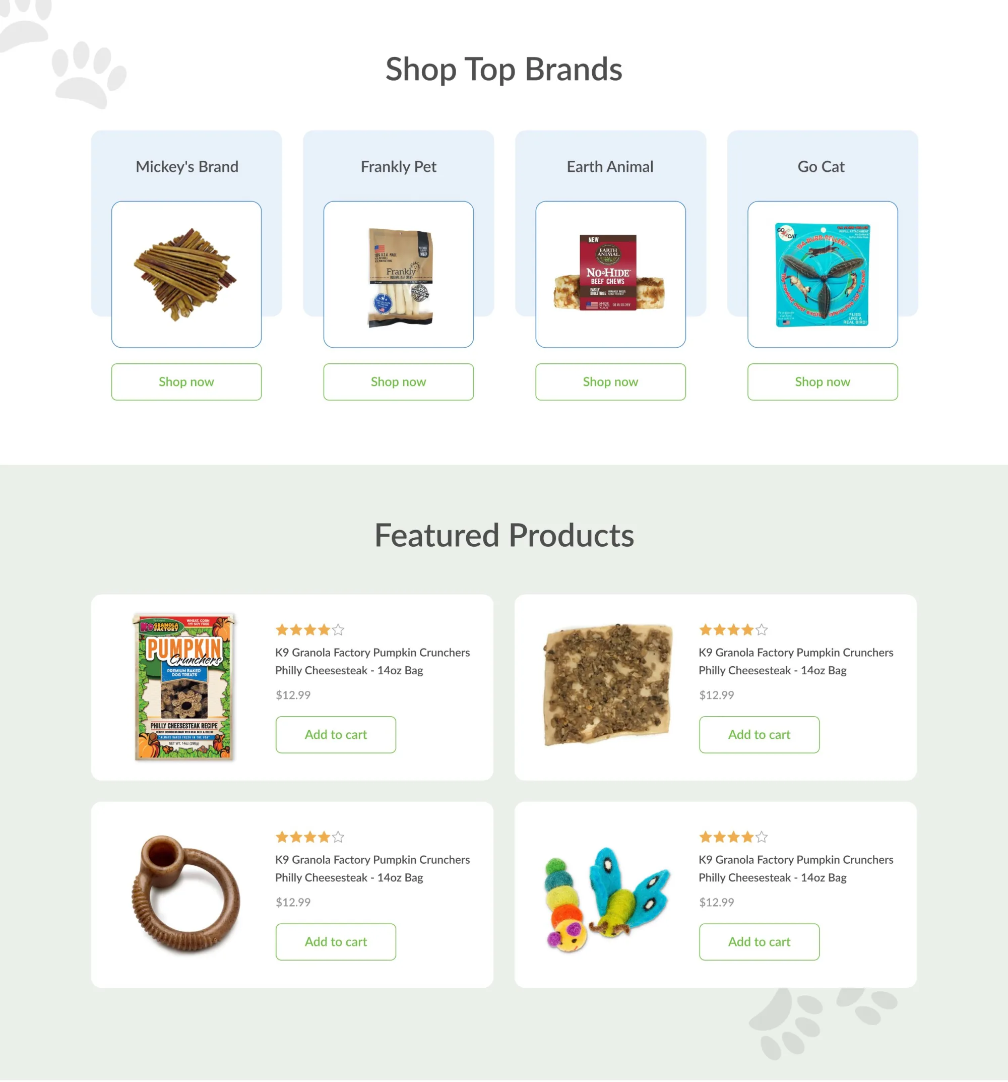 Mickey’s Pet Supplies ecommerce website designed by Sitespring
