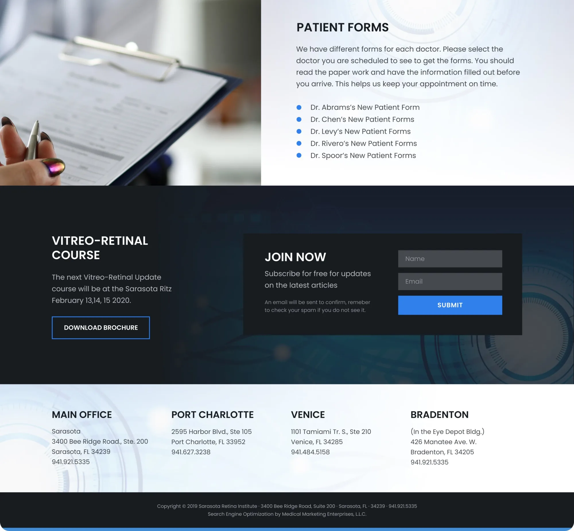 Sarasota Retina Institute website designed by Sitespring
