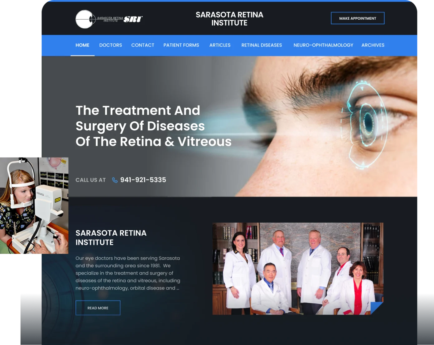 Sarasota Retina Institute website designed by Sitespring