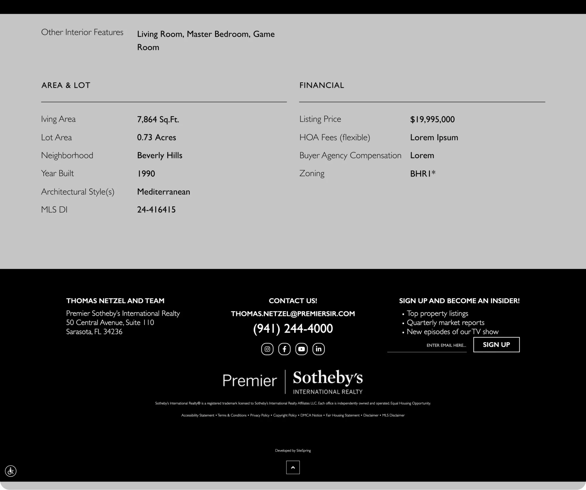 Thomas Netzel real estate website designed by Sitespring