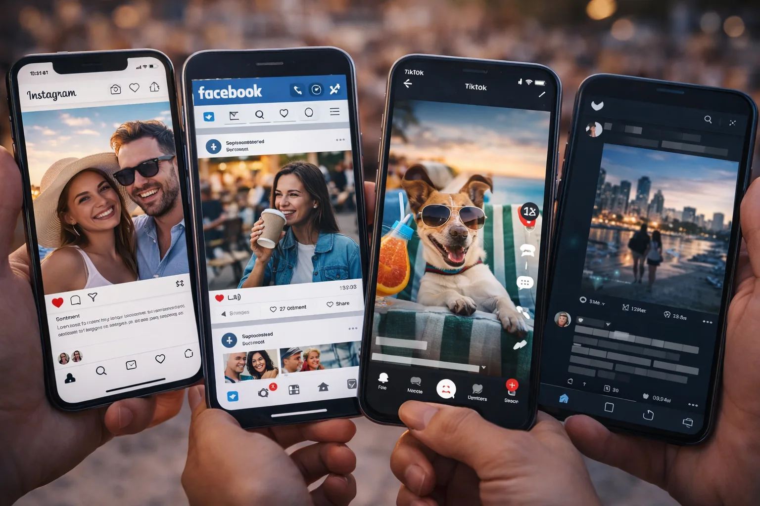 Content creation and posting for social media management on Instagram, Facebook and TikTok